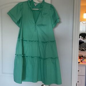 Crown & Ivy  green ruffled mini Dress